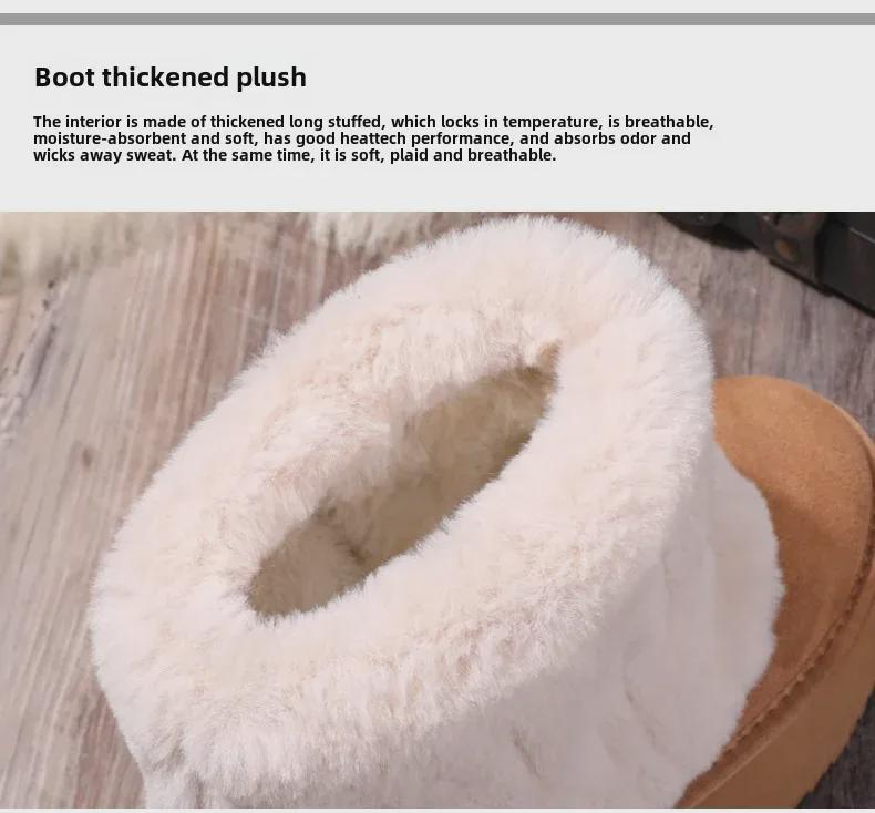 Dam Äkta Läder Pälsfodrade Vinter Snöstövlar 5951