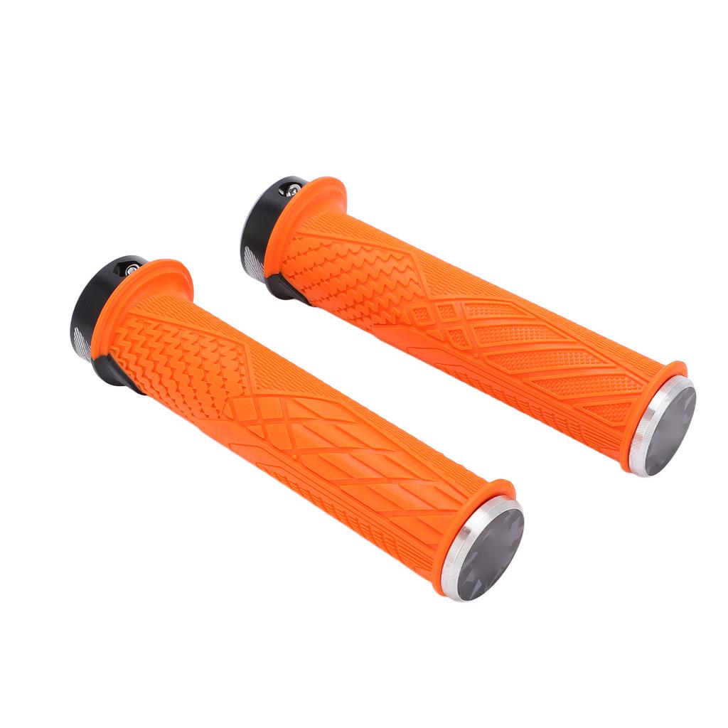 2PCS ENLEE Mountain Bike Handlebar Grips Comfortable TPR Rubber Locking MTB Bicycle GripsPurple