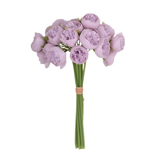 Artificial Flower Bouquet 27 Head Realistic Fake Silk Flower Home Office Wedding Party Table Centerpiece DIY Vase Faux Bloom Decoration