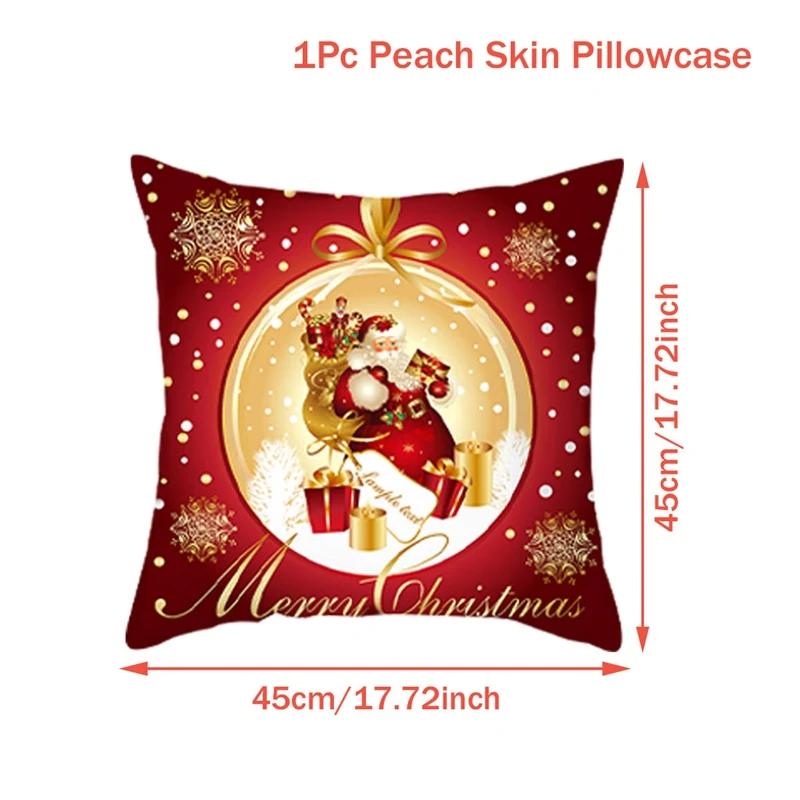 Christmas Cushion Cover Merry Christmas Decorations for Home 2026 Christmas Ornament Navidad Noel Xmas Gifts Happy New Year 2026