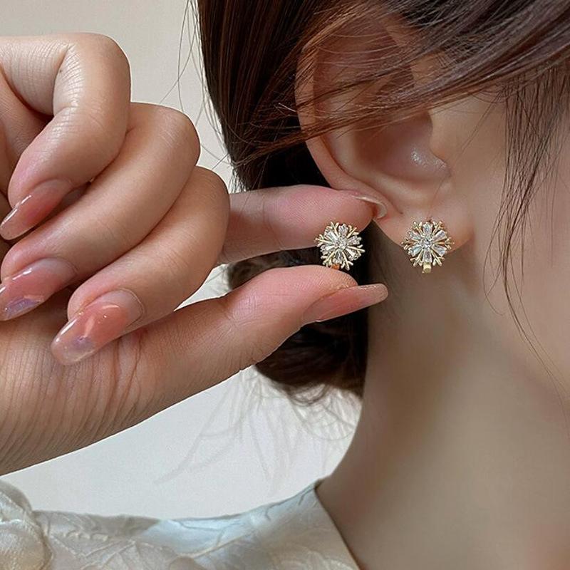 

Ladies Temperament Snowflake Niche Earrings