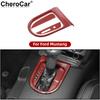Red Carbon Fiber Center Console Gear Shift Box Cover Trim For Ford Mustang 15-19