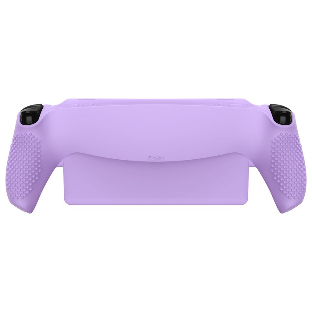 Protective cover case for PlayVital PS with 3D stud design for improved grip and stick compatible thumb grip cap Portal, anti-slip [Mauve Purple]