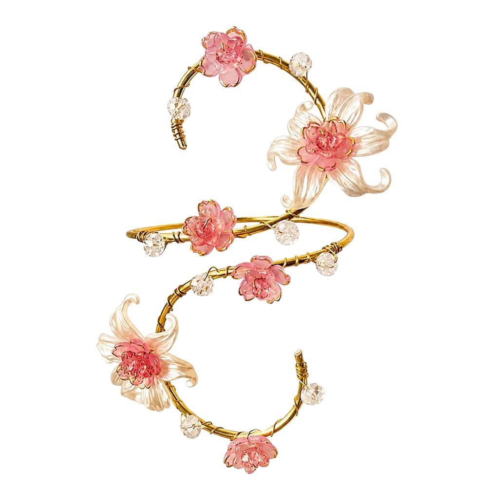 Verstellbares Oberarmarmband Handgefertigter Statement-Armschmuck Mode Blumiger Armband für Damen