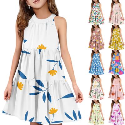 Children's Summer Casual Fashion Round Neck Sleeveless  Dress