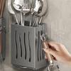 Kitchen Utensil Rack-Multifunctional Draining Chopstick Holder,Wall-Mounted or Freestanding Cutlery Storage Box, Plastic