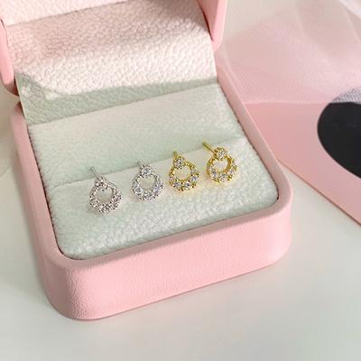 Small Diamond Ring Earrings for Women with Niche Design Light Luxury Versatile Commuter Earrings