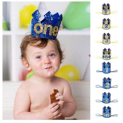Creative Shiny Film Birthday Crown, Birthday Hat, Childrens Holiday Party Supplies