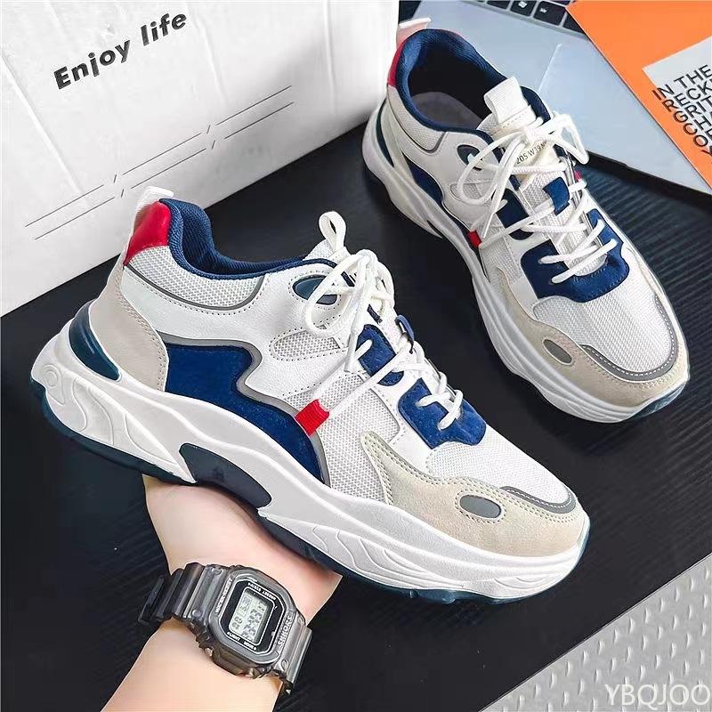 Spring Fashionable Versatile Thick Soled Anti Slip Sneakers Men's New Breathable Men's Shoes Casual Comfortable Men's Shoes Copy