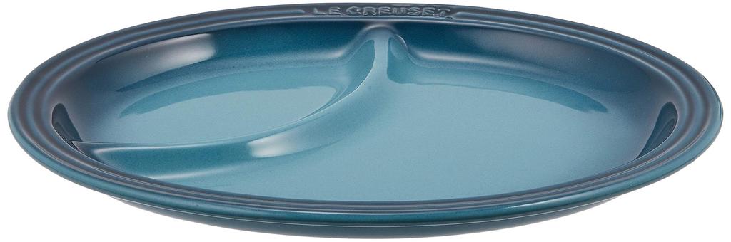 Le Creuset Multi-Oval Plate (Small), Marine Blue, Heat and Cold Resistant, Microwave and Oven Safe [Official Japanese Product]