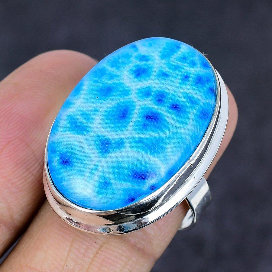 Natural Dichroic Glass Gemstone 925 Sterling Silver Jewelry Ring Size 8.5 A1s09