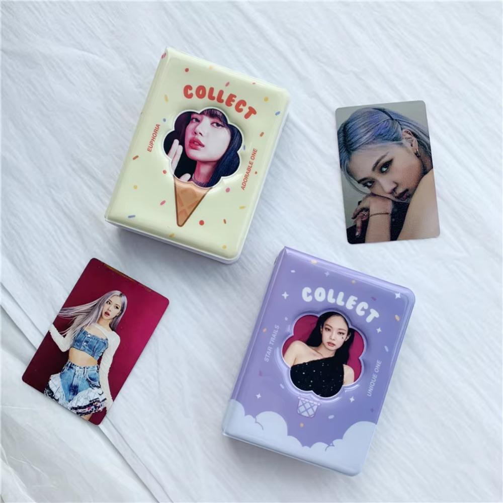 

Lovely Hollow Photo Album Cute Idol Album Holder Mini 3 inch Card Organizer Photocard Holder синій