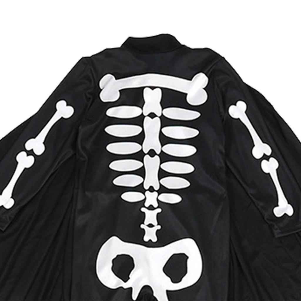 Halloween Skeleton Jumpsuit Bone Bodysuit Kids Costume for Easter Punk Party