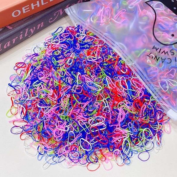 1000 teile/paket Mädchen Bunte Kleine Einweg Gummibänder Gummi Für Pferdeschwanz Halten Scrunchie Haarbänder Mode Haar Zubehör