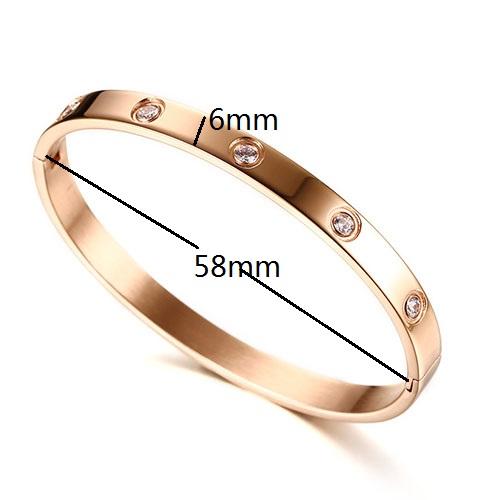 Neues Design Goldfarbe Zirkon und Kreuzmutter Nagelarmband & Armreif für Frau Edelstahl Schraube Marke Schmuck Dropshipping