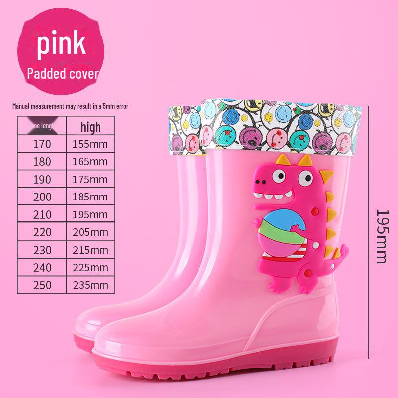 "Dinosaur Kids' Mid-Tube Rain Boots for Boys and Girls"