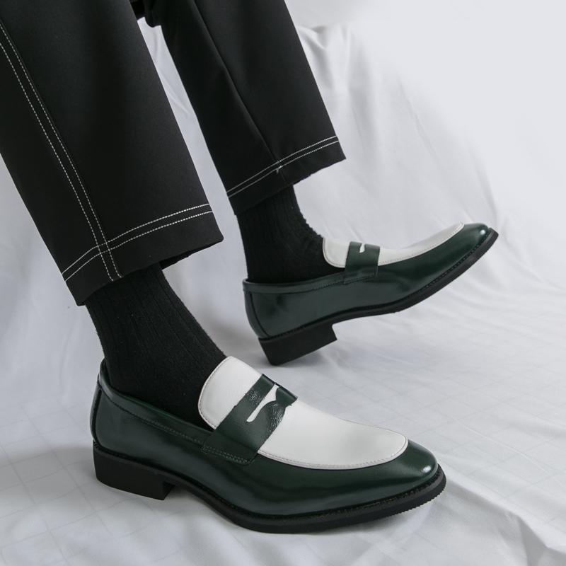 Man Moccasins Leather Oxfords Men Loafers Classic Original Derbies Shoes Pointed Toe Dress Leather Shoes Slip-On Wedding Shoes