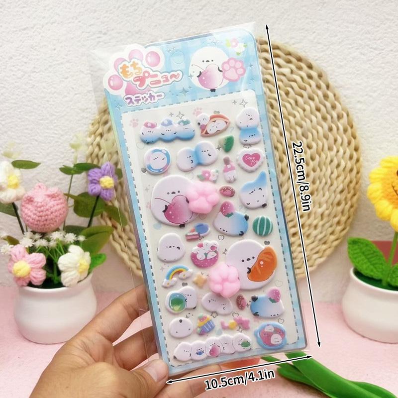 Funny Puppy Shiba Inu Dog Sticker 3D Cute Dog Silicone Belly Puppy Stickers Mobile Phone Decoration Party Favor Kids Gifts