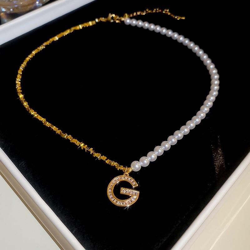 French Vintage Baroque Pearl Necklace Summer Niche Premium Sense Clavicle Chain Light Luxury Versatile Necklace Women