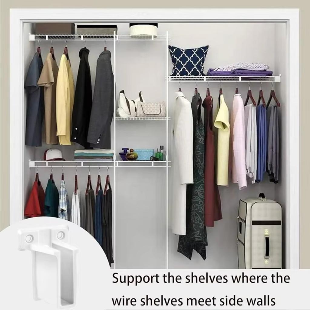 Plastic Wire Shelf End Supports for Wall Mounted Storage Systems 12 Screws Included