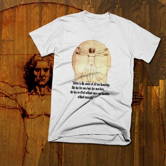 

Leonardo Da Vinci T-Shirt Vitruvian Man Art Legend Influencer Of Modern Art Tee 2XL
