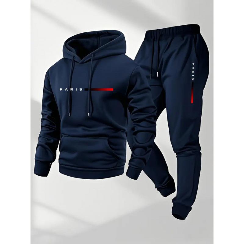 Unisex European Size Paris Letter Print Hoodie & Tracksuit