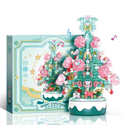 Christmas Crystal Tree Building Festive Build for Kids and Families DIY Building Block Music Box Creative Xmas Building Toy Set