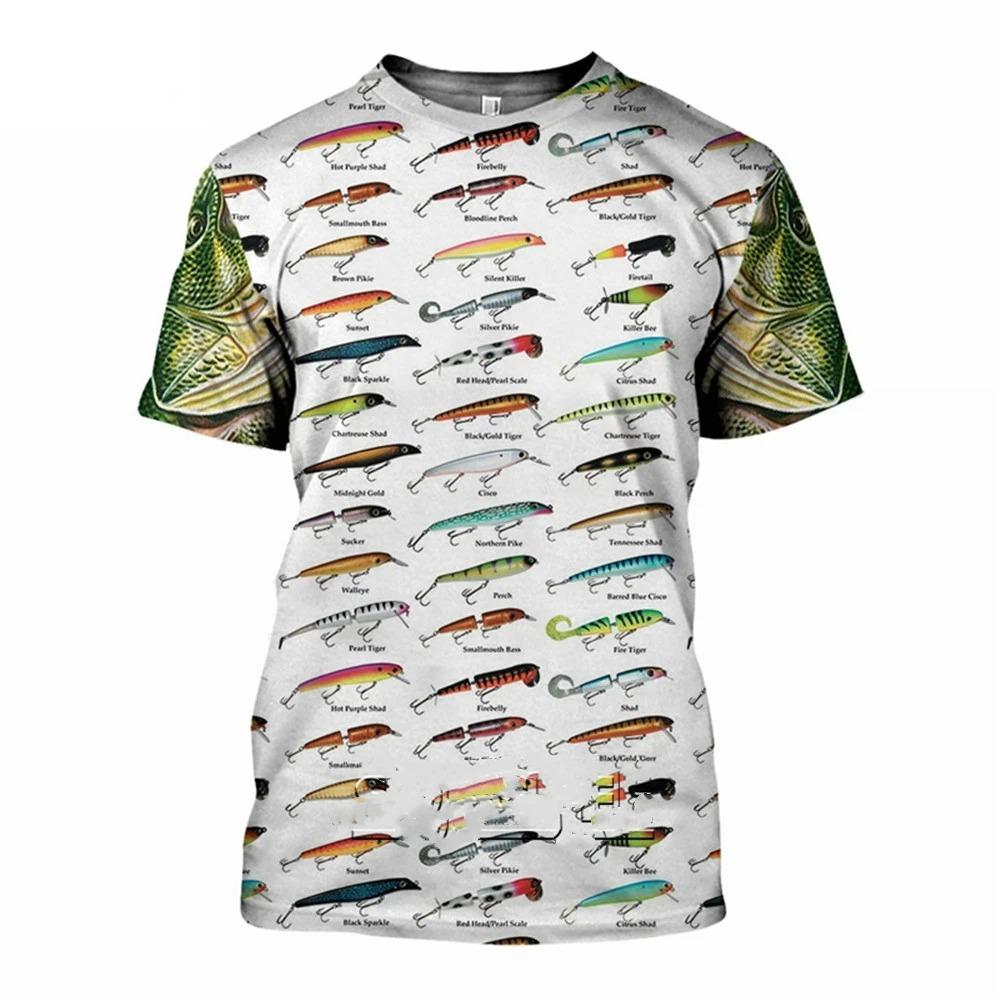 Summer Men's Tuna Marine Fish Personality 3D Printed Short O-Neck Sleeved Fishing T-shirt Casual Loose Fashion Trend Top
