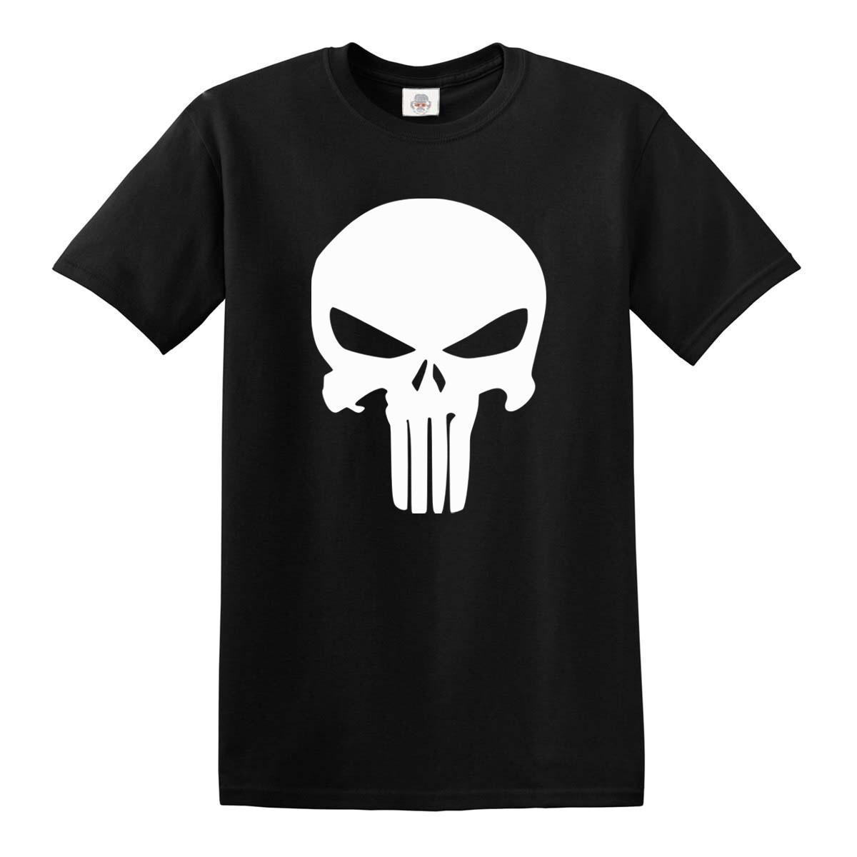The Punisher 100% Cotton T-shirt Mens Tees Top Men s Funny Novelty Punk Skull Face Antihero Marvel Tee top XL