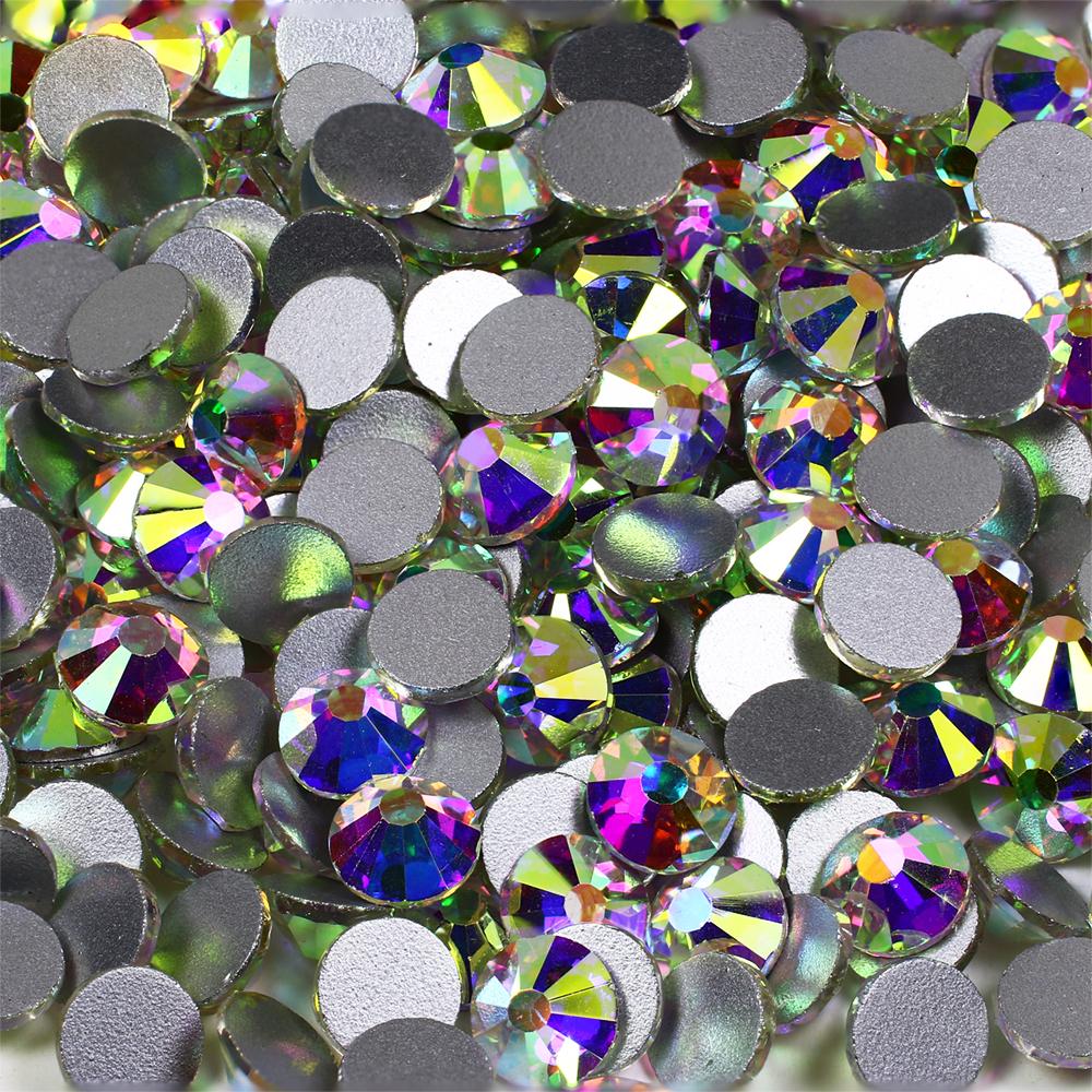Large Package Size Crystal AB Colors Non Hotfix Glass Rhinestones Flatback Rhinestone In Bulk for Nail Art
