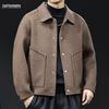 Herren Schwere Amerikanischer Stil Doppelseitige Wolle Kaschmir Jacke, 2025 Neu Verdickt Übergröße