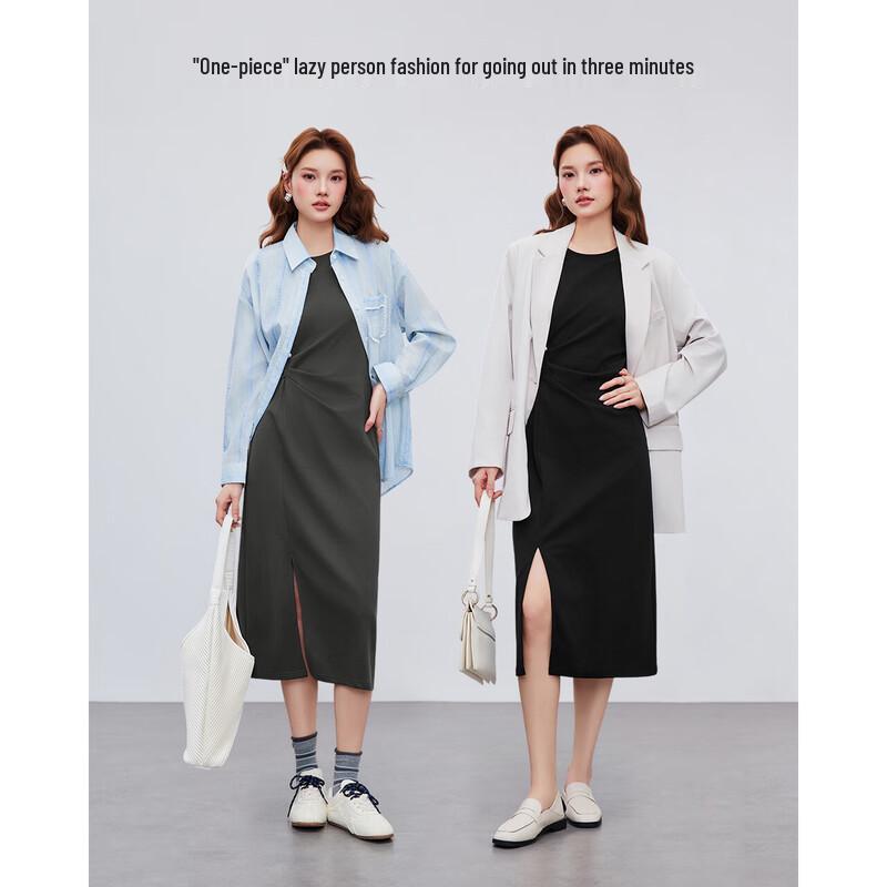 IEF French Style Elegant Slimming Midi Dress