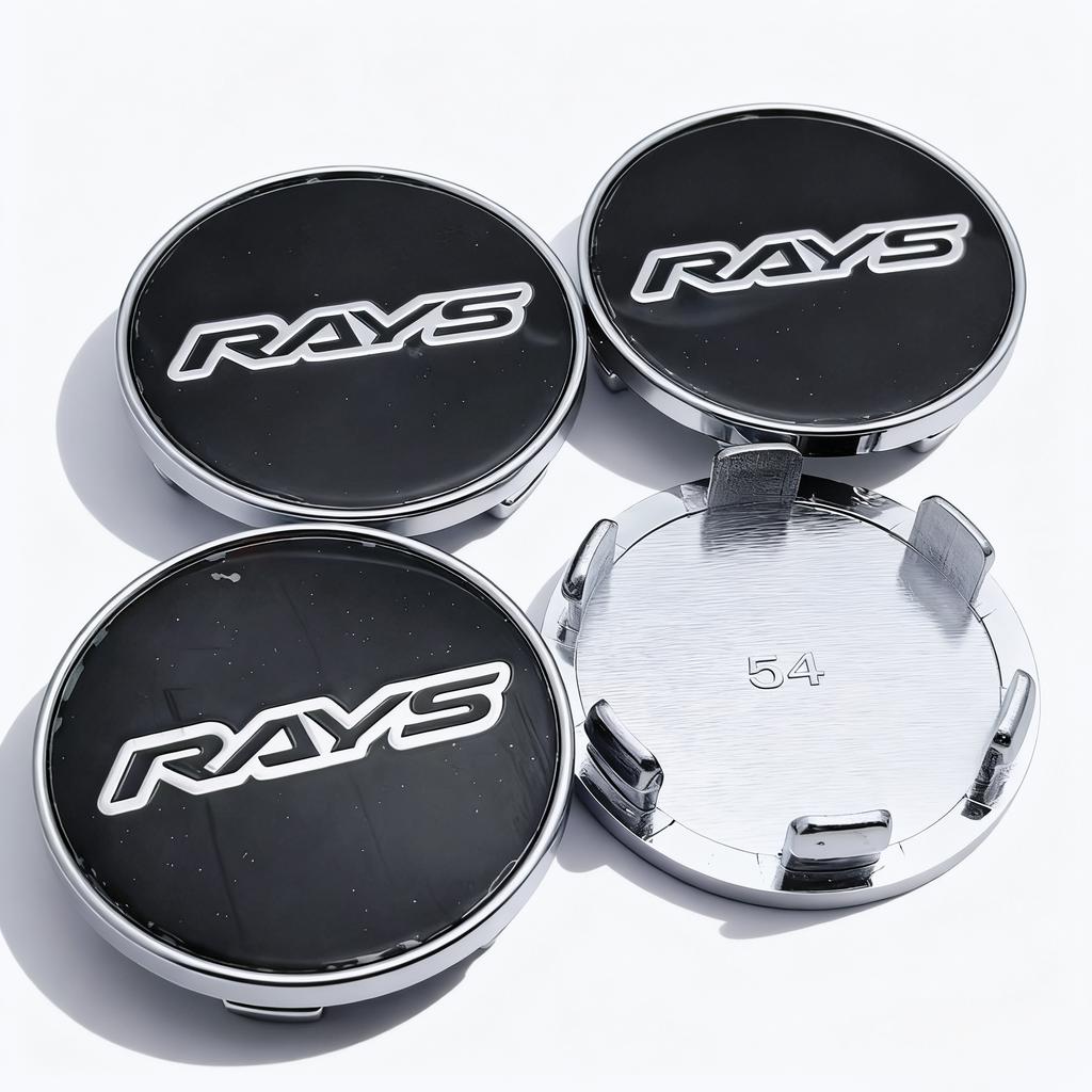 4pcs JDM RAYS Logo Emblem Car Wheel Center Caps 54MM Clips 49MM Rim Hubcaps Dust Cover Wheels Hub Cap Replace Car Accessories