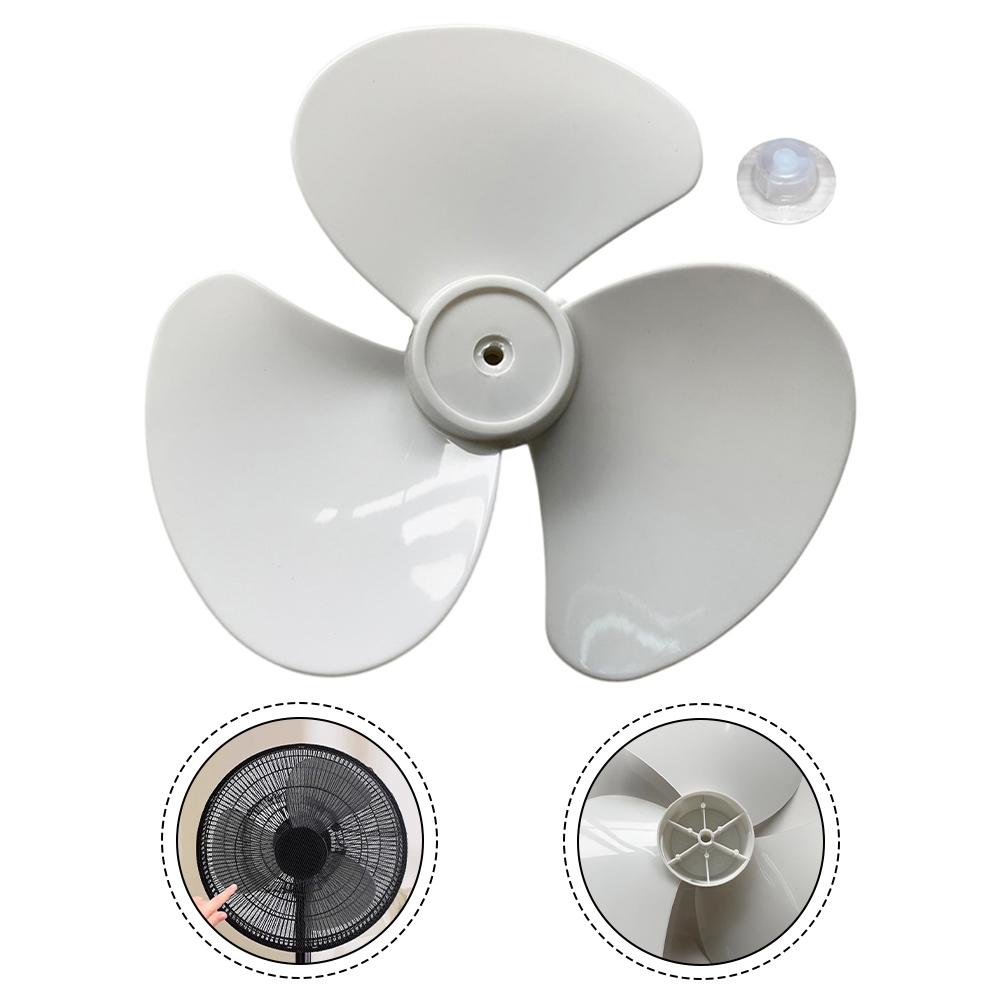 12Inch 3 Leaves Plastic Fan Blade Electric Fan Accessories Household Standing Pedestal Fan Blade Table Fanner With Nut Cover