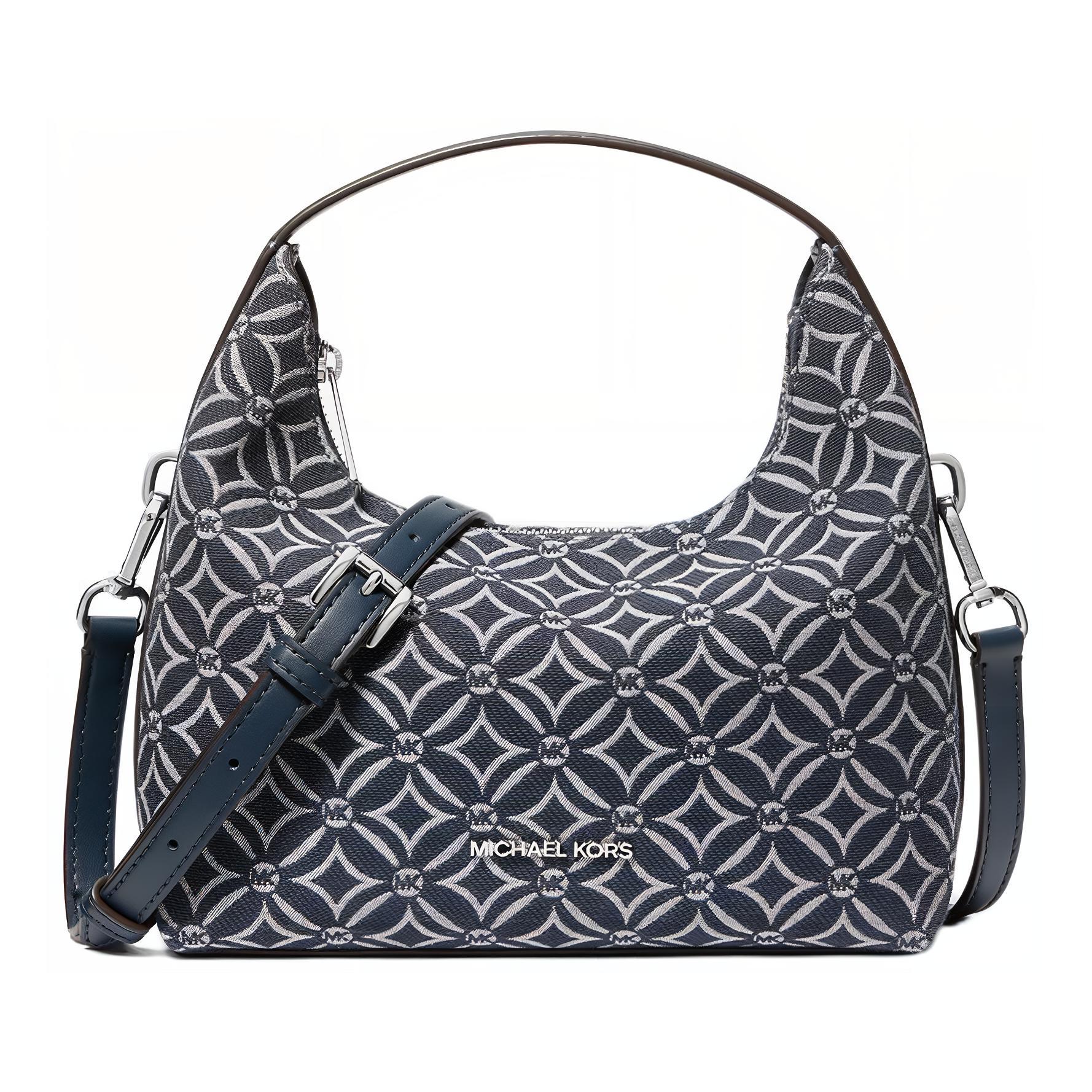 

Michael Kors Ember Logo Adjustable Shoulder Strap Jacquard Crossbody Shoulder Bag Small Women handbags Denim-Blue 35F4S7YM1J-DENIM Basic Set (Bag+Dust Bag)