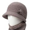 Hat female winter thermal hat piled thick knitted wool hat mother-in-law cotton hat