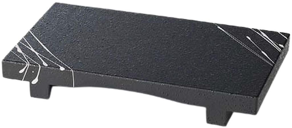 Mini Sushi Black Seared Random Thread Pattern Model Number Made In Japan J-Kitchens Stand, (Black Back), 15cm, 873033,