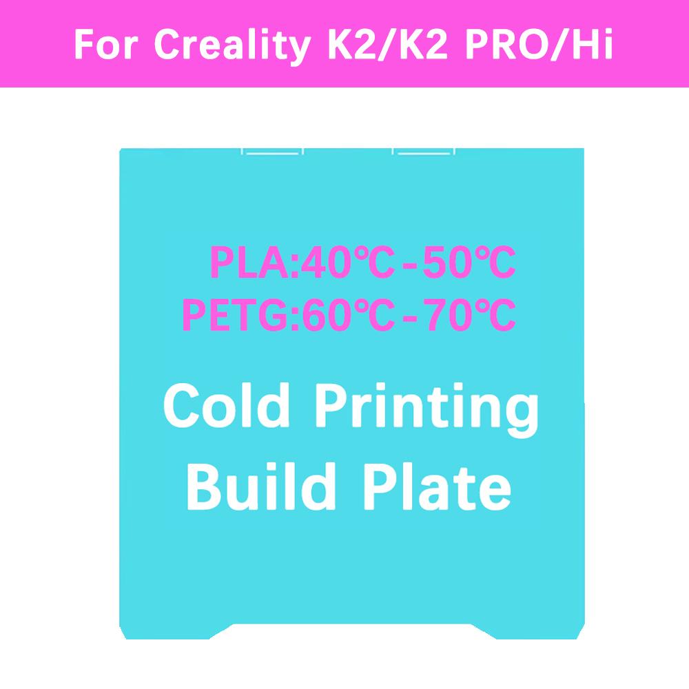 K2 PRO Double Sided Glacier Cold Printing Plate For Creality K2 Build Plate High Viscosity Printing Textured Steel Sheet For Hi