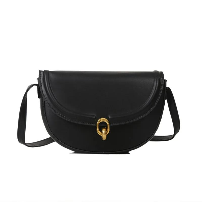 Женская сумка через плечо Trend Texture New Temperament Simple Solid Color Saddle Bag — фото 6