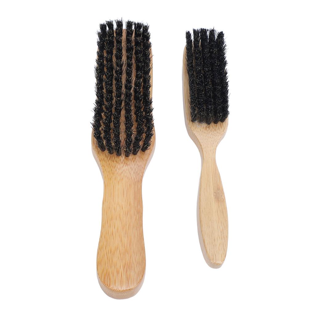 2 PCS Beard Brush Ergonomic Handle Mustache Straightening Beard Grooming Styling Brush for Men