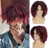Synthetic Short Afro Twist Hair Braided Half Wig Clip In Toupee Hairpieces Dreadlocks Wig Rock Party