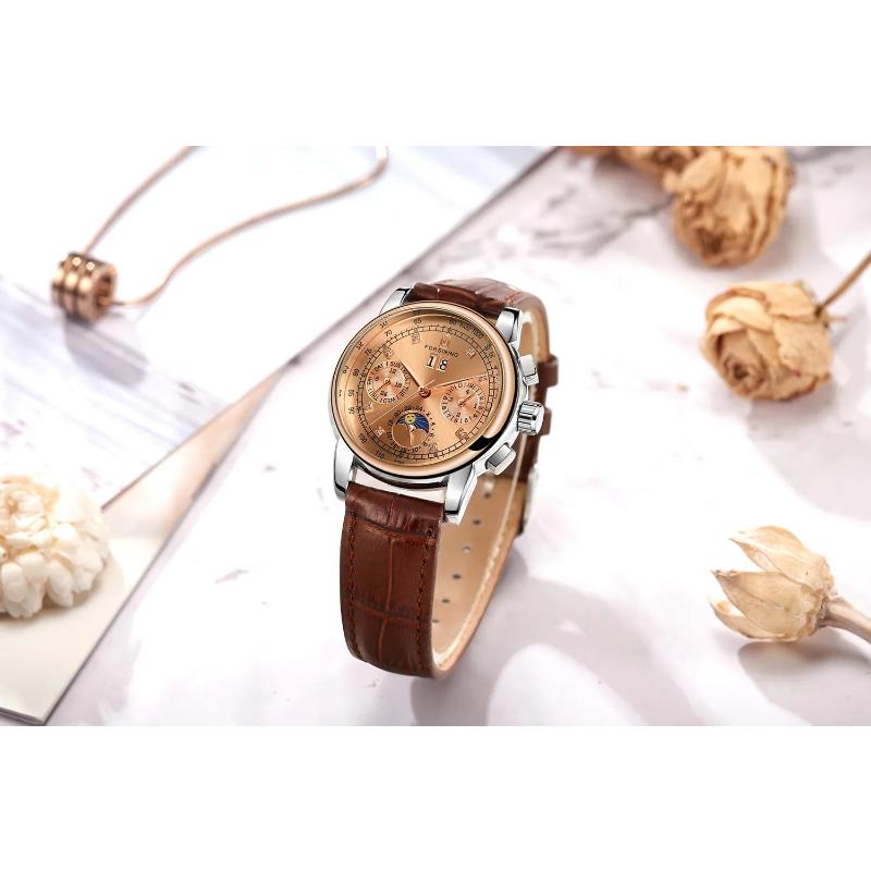 Forsing Design Women's Fashion and Leisure Multifunctional Mechanical Watch with Movement