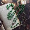 Catholic Acrylic Beads Rosary Necklace for Women Player Pendant Long Chain Chokers Fashion Religious Jewelry Gift