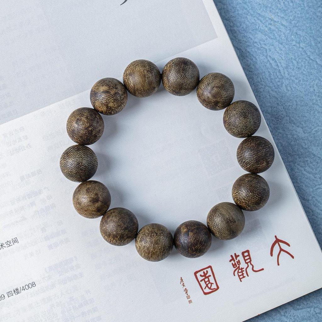 Authentic Vietnamese Agarwood Beads Bracelet for Men and Women – Hoi An Wenwan Style with Fragrant Wild Wood
