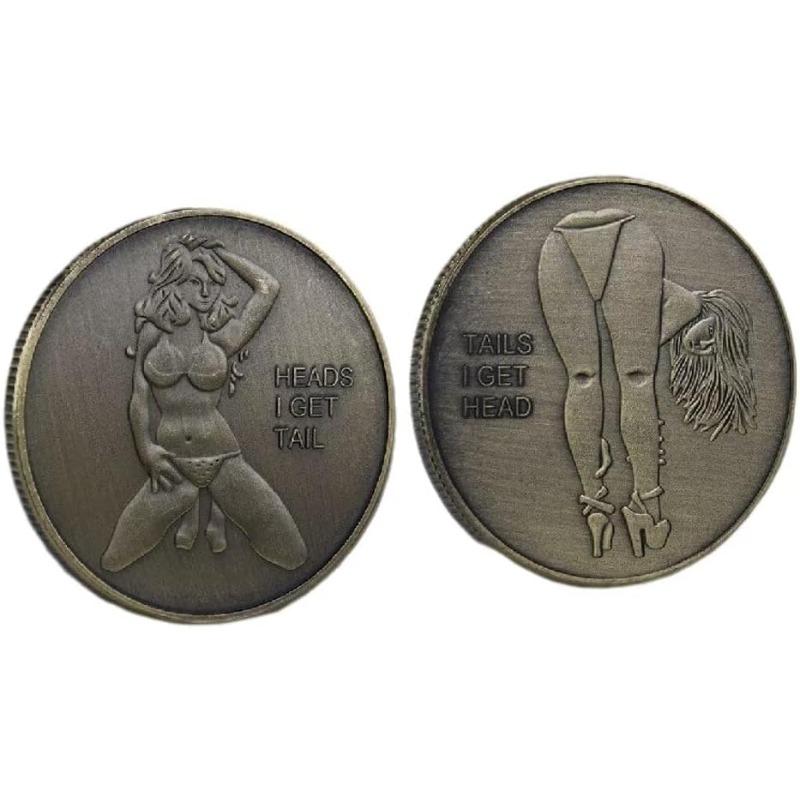 

1 шт., монета «Удача, голова, хвост», монета для сексуальных женщин, сувенирная монета