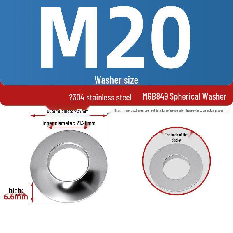 304 Stainless Steel Conical, Spherical, and Concave Convex Washers (M6, M8, M10, M12)
