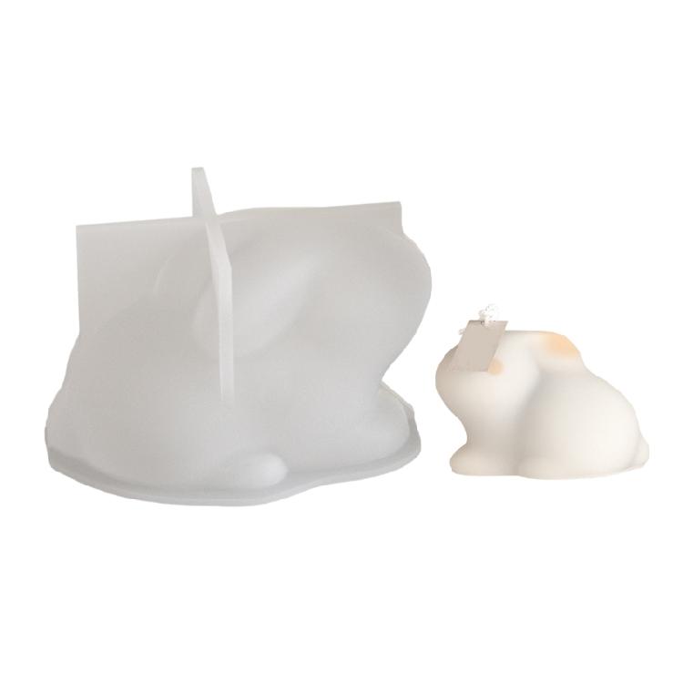

Gypsum Rabbit Candle Mold Flexible Silicone Mold for Home Decorations Practical Aromatherapies Mould Jewelry Supplies