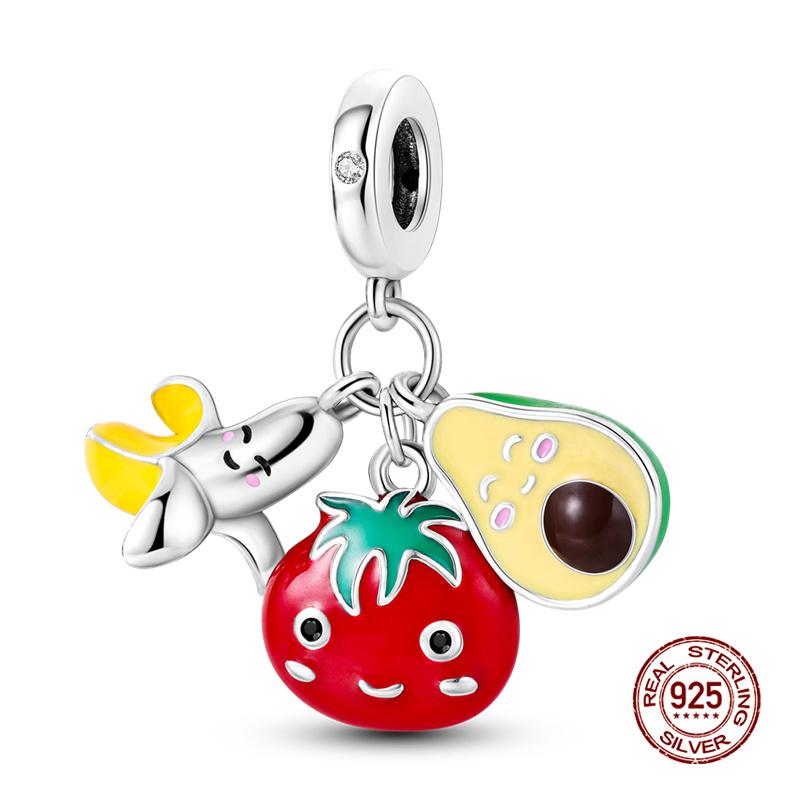 New in Favorite Avocado Charm Bead Charms Bead Charms Fits 3mm Authentic Bracelets copper Women Necklaces Do It Yourself Charm Bead Charms Fine Jewell