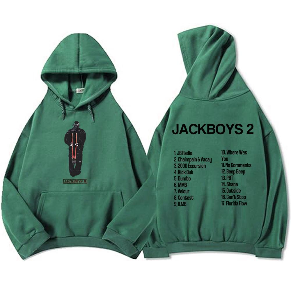 Fashion Men Hoodies Album JACKBOYS II Printing Sweatshirt Casual Long Sleeve Hooded Pullovers Grunge Men Tops