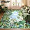 Green Jungle Carpet Living Room Coffee Table Sofa Carpet Foldable Flannel Carpet